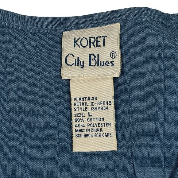 Vintage Womens Large Blue Patch Woven Plaid Cotton Vest - Picture 7 of 8